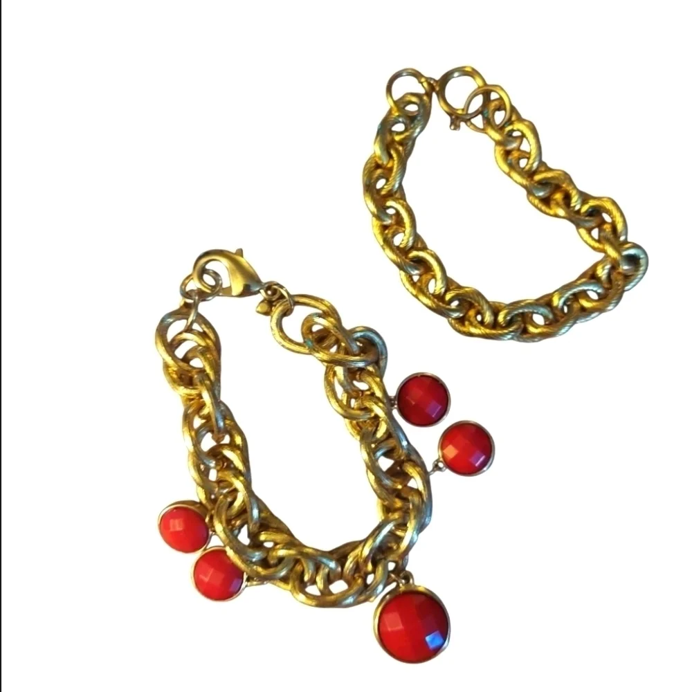 2 Vintage Goldtone Chunky Bracelets